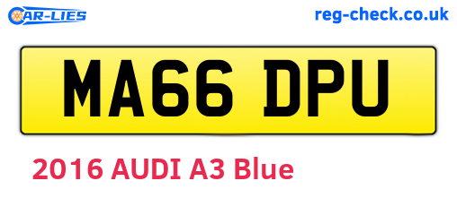 MA66DPU are the vehicle registration plates.