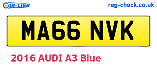 MA66NVK are the vehicle registration plates.