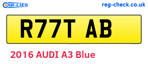 R77TAB are the vehicle registration plates.