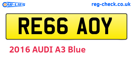 RE66AOY are the vehicle registration plates.