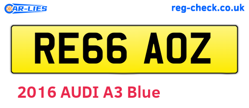 RE66AOZ are the vehicle registration plates.