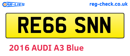 RE66SNN are the vehicle registration plates.