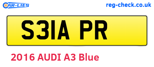 S31APR are the vehicle registration plates.