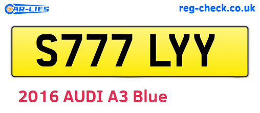 S777LYY are the vehicle registration plates.