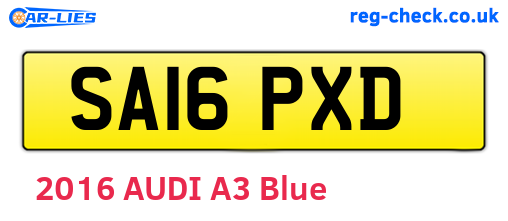 SA16PXD are the vehicle registration plates.