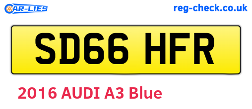 SD66HFR are the vehicle registration plates.