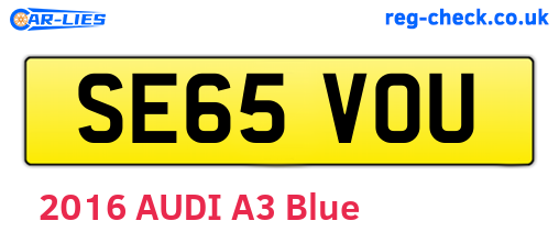 SE65VOU are the vehicle registration plates.