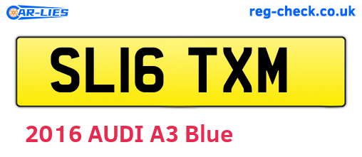 SL16TXM are the vehicle registration plates.