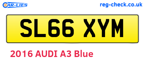 SL66XYM are the vehicle registration plates.