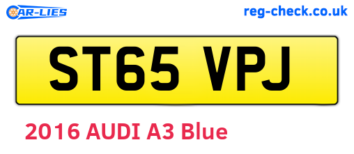 ST65VPJ are the vehicle registration plates.
