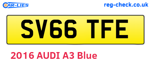 SV66TFE are the vehicle registration plates.