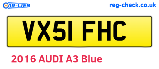 VX51FHC are the vehicle registration plates.