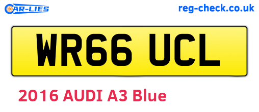 WR66UCL are the vehicle registration plates.