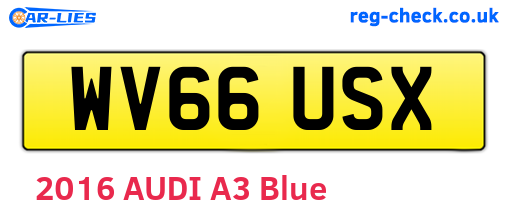 WV66USX are the vehicle registration plates.