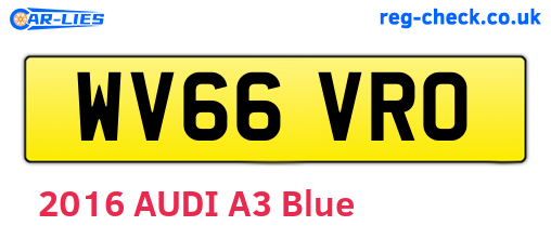 WV66VRO are the vehicle registration plates.