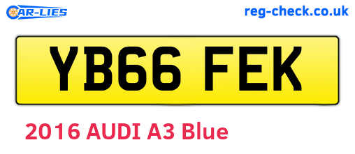 YB66FEK are the vehicle registration plates.