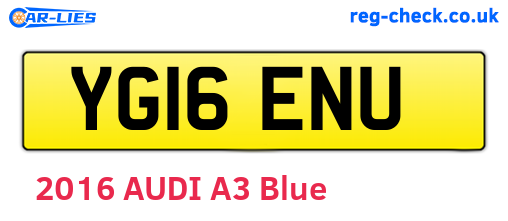 YG16ENU are the vehicle registration plates.