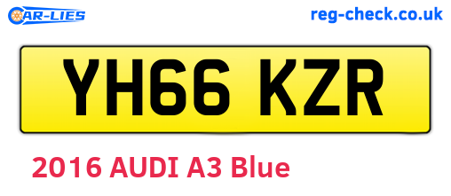 YH66KZR are the vehicle registration plates.
