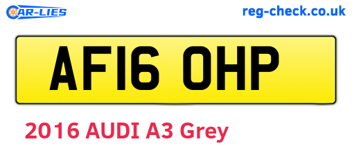 AF16OHP are the vehicle registration plates.