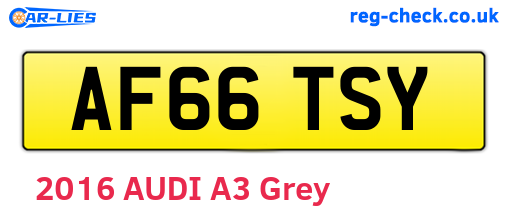 AF66TSY are the vehicle registration plates.