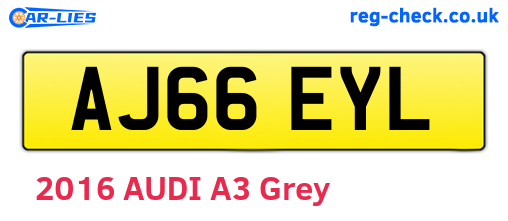 AJ66EYL are the vehicle registration plates.