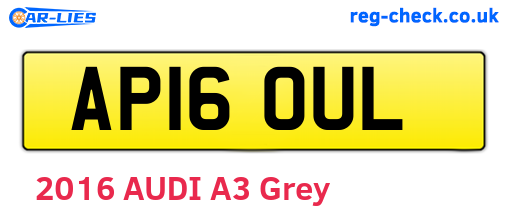 AP16OUL are the vehicle registration plates.