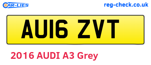 AU16ZVT are the vehicle registration plates.