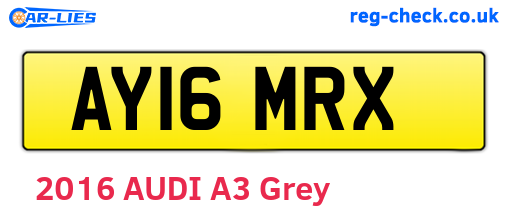 AY16MRX are the vehicle registration plates.