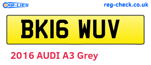 BK16WUV are the vehicle registration plates.