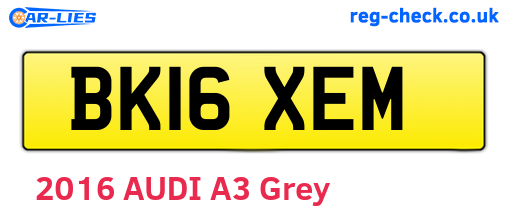 BK16XEM are the vehicle registration plates.