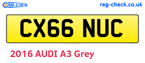 CX66NUC are the vehicle registration plates.