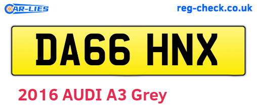 DA66HNX are the vehicle registration plates.