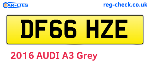 DF66HZE are the vehicle registration plates.