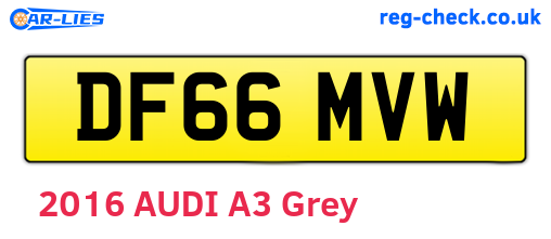 DF66MVW are the vehicle registration plates.