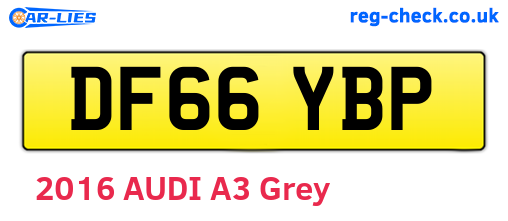 DF66YBP are the vehicle registration plates.