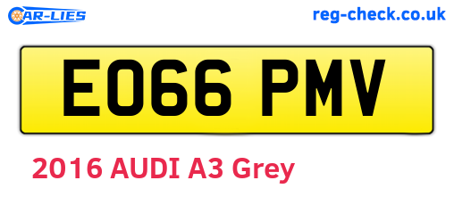 EO66PMV are the vehicle registration plates.