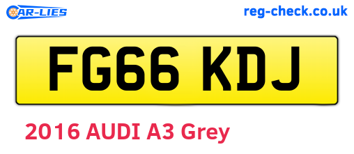 FG66KDJ are the vehicle registration plates.