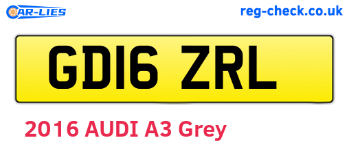 GD16ZRL are the vehicle registration plates.
