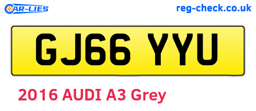 GJ66YYU are the vehicle registration plates.