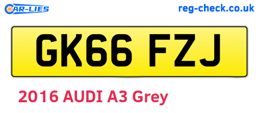 GK66FZJ are the vehicle registration plates.