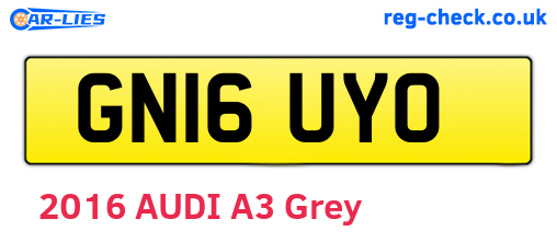 GN16UYO are the vehicle registration plates.