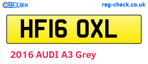 HF16OXL are the vehicle registration plates.