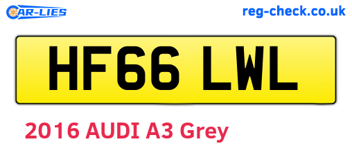HF66LWL are the vehicle registration plates.