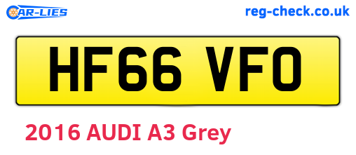 HF66VFO are the vehicle registration plates.