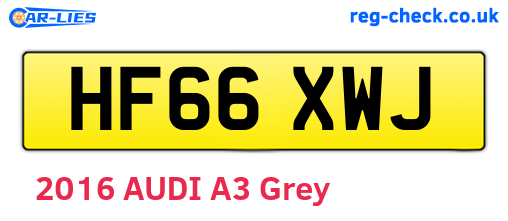 HF66XWJ are the vehicle registration plates.