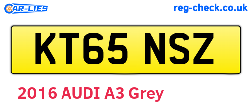 KT65NSZ are the vehicle registration plates.