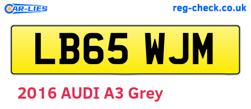 LB65WJM are the vehicle registration plates.