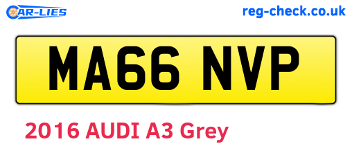 MA66NVP are the vehicle registration plates.