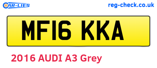 MF16KKA are the vehicle registration plates.