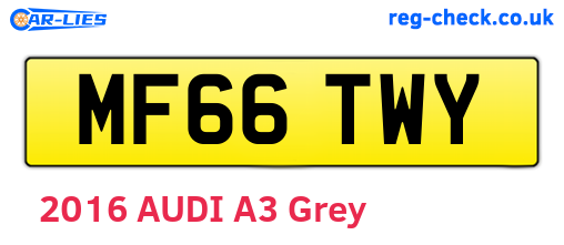 MF66TWY are the vehicle registration plates.